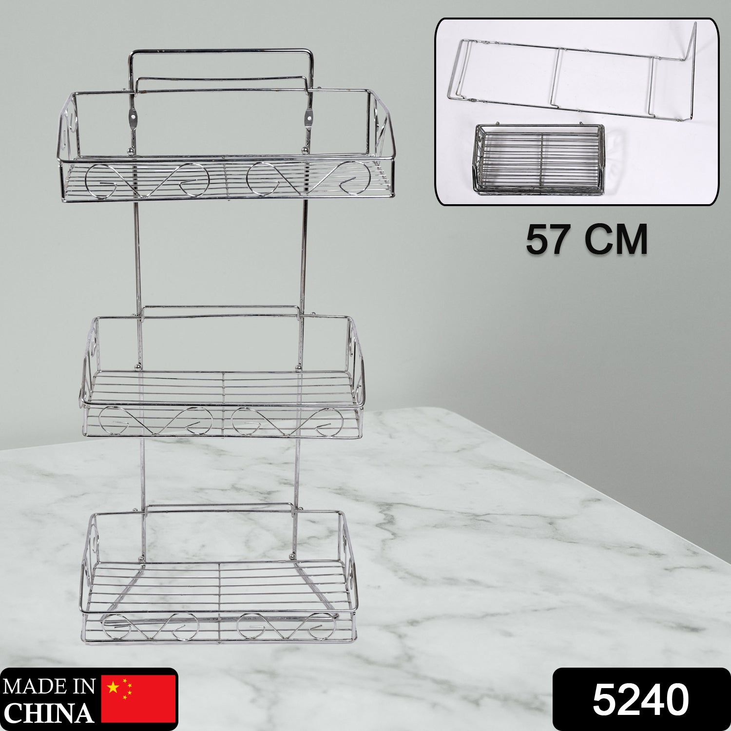 5240 Stainless Steel Detergent Rack / Detergent Holder / Wall Mounted Rack / Bathroom Shelf DeoDap