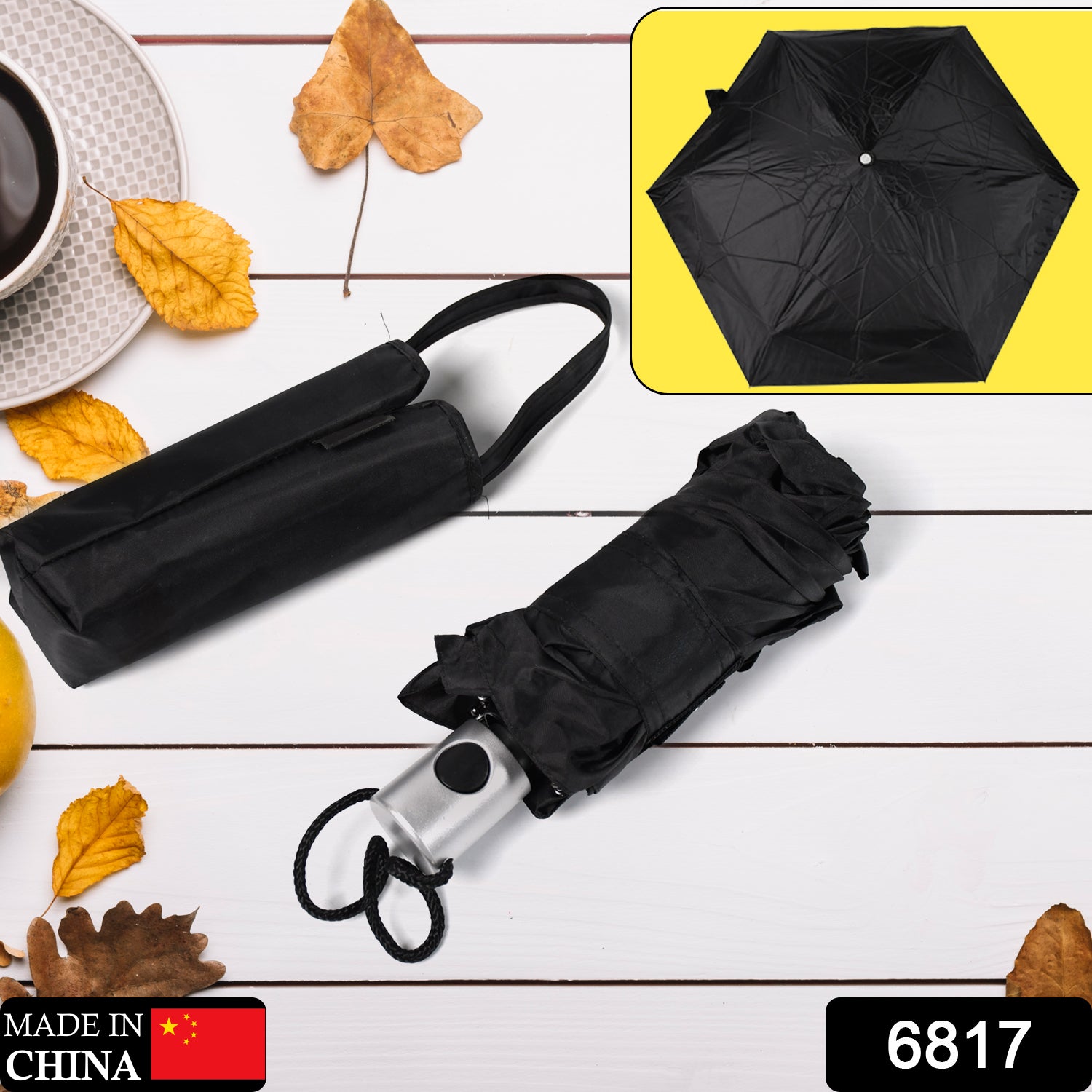 6817  Windproof Travel Umbrella - Compact, Light, Automatic, Strong and Portable - Wind Resistant, Small Folding Backpack Umbrella for Rain DeoDap