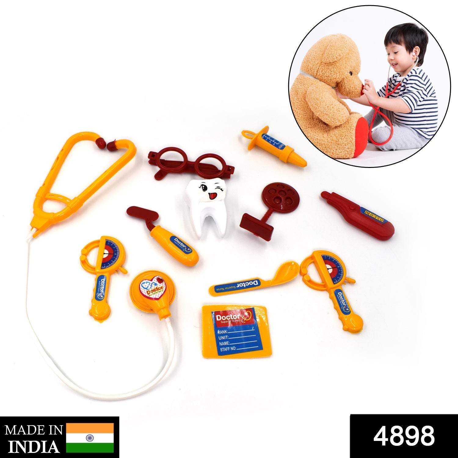 4898 Doctor Play Set Kit Compact Medical Accessories Toy Set Pretend Play Kids DeoDap