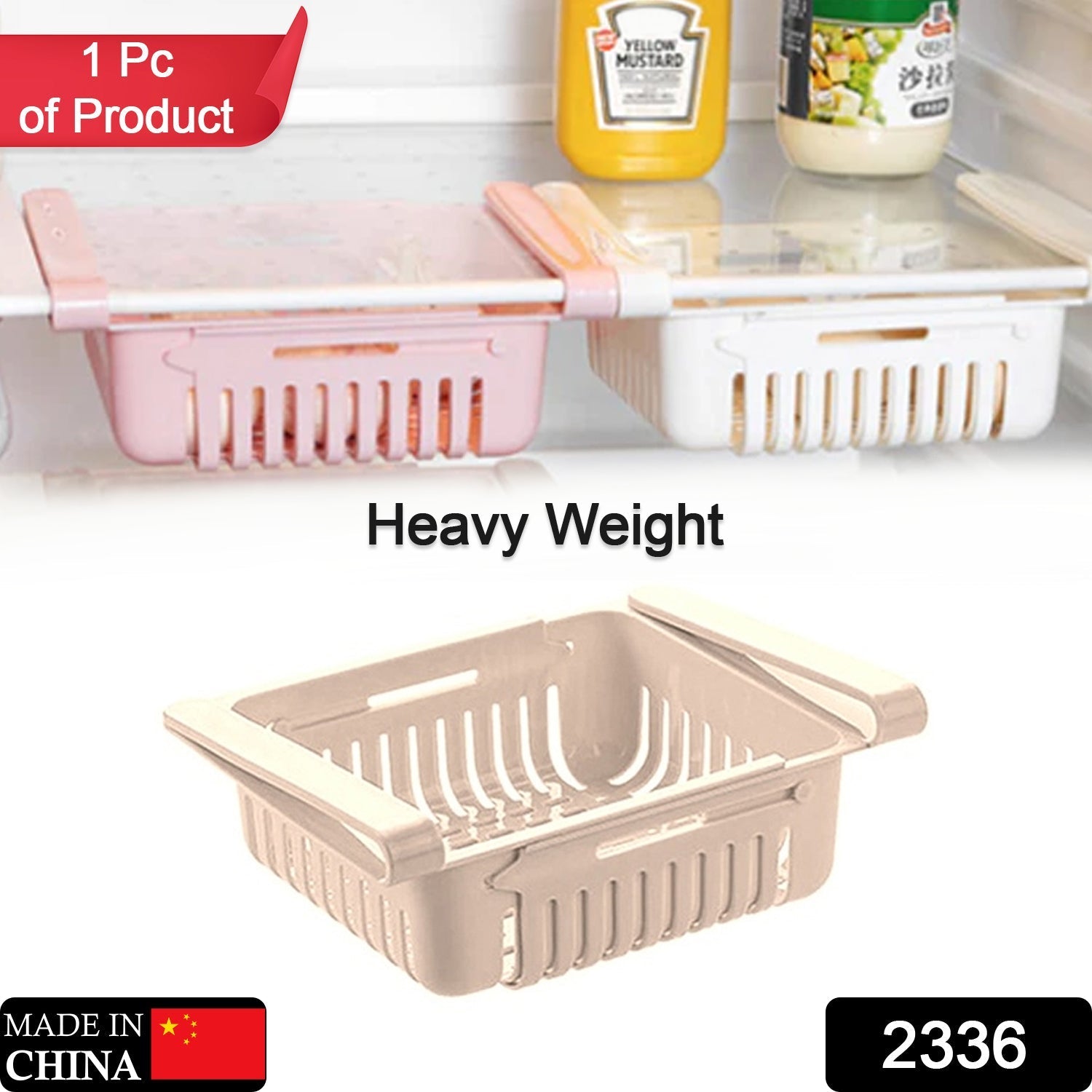 2336 Expandable Adjustable Multipurpose Fridge Storage Basket ( 1 pcs ) DeoDap