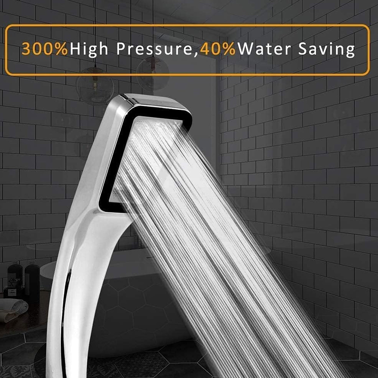 9394 High Pressure Shower Head,Wenini 300 Holes Handheld Showerhead Powerful Boosting Spray Bath Water Saving For Bathroom (1 Pc)