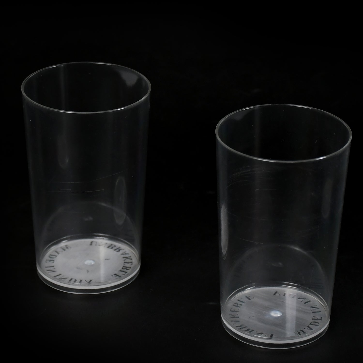 7143 Round Clear Plastic Water Glass Juice Beer Wine Plastic Unbreakable Transparent Glass Set ( 300ml 6pc ) DeoDap