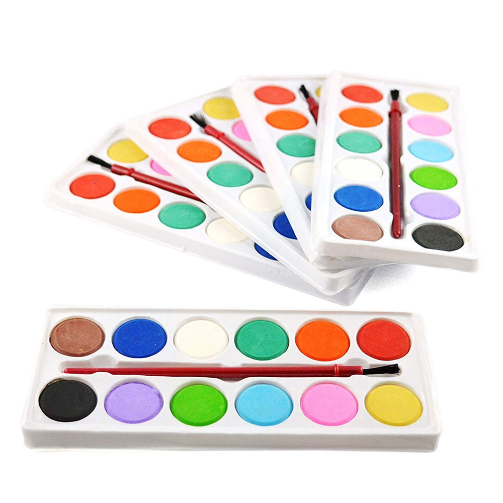 1123 Painting Water Color Kit - 12 Shades and Paint Brush (13 Pcs) DeoDap