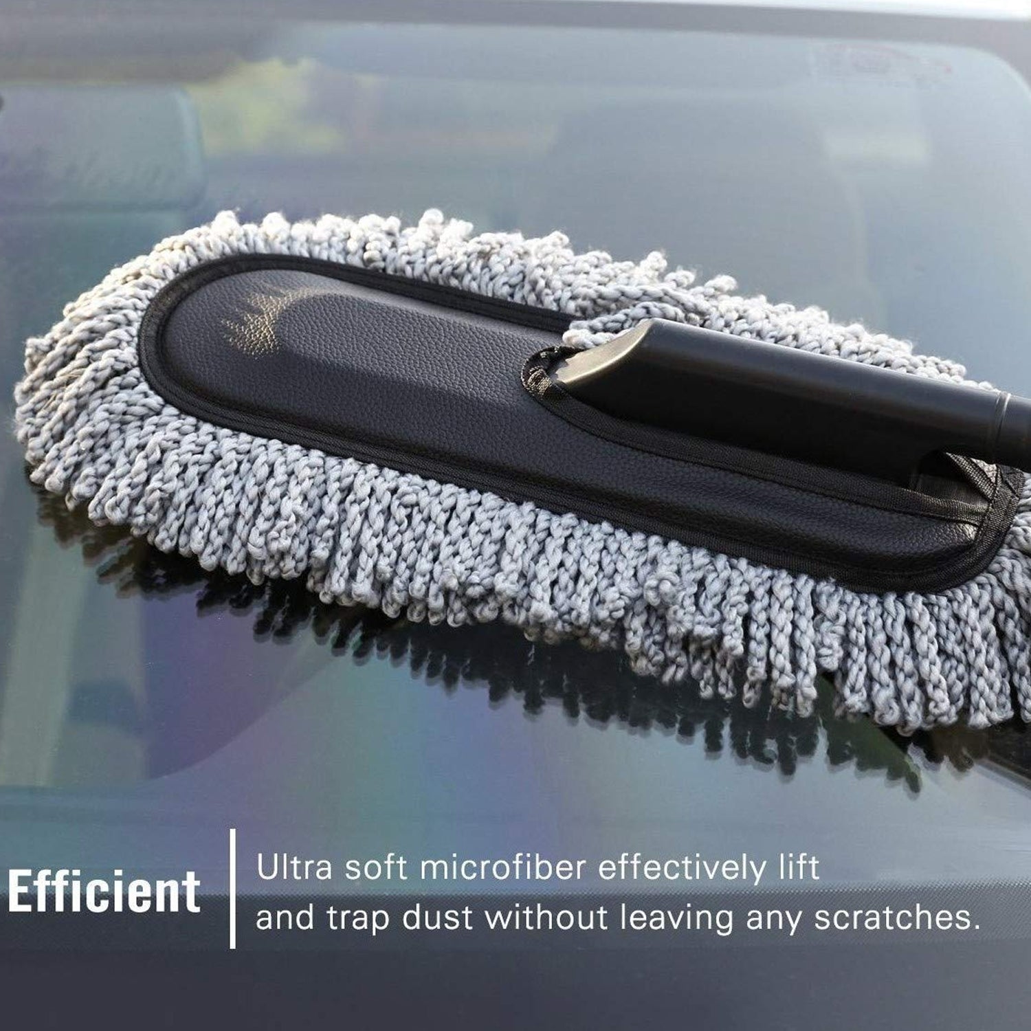 4749 Car Duster, Long Retractable/Soft/Non-Slip/Handle Multipurpose Microfiber Wash Brush Vehicle Interior and Exterior Cleaning Kit with for Car, Boats or Home DeoDap