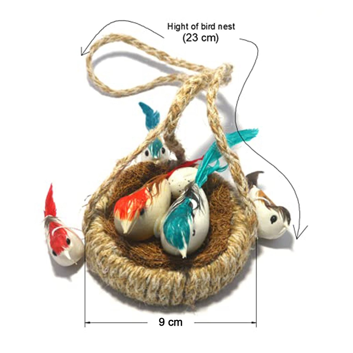 1731A ARTIFICIAL JUTE HANGING BIRDS NEST JHUMAR CHIDIYAN KA GHOSLA With Brown Box DeoDap