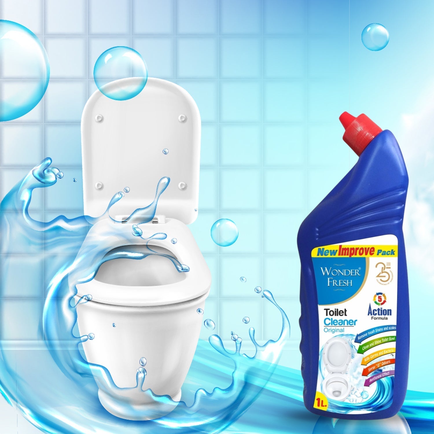 1328 Toilet Cleaner for Cleaning Toilet (1ltr) DeoDap