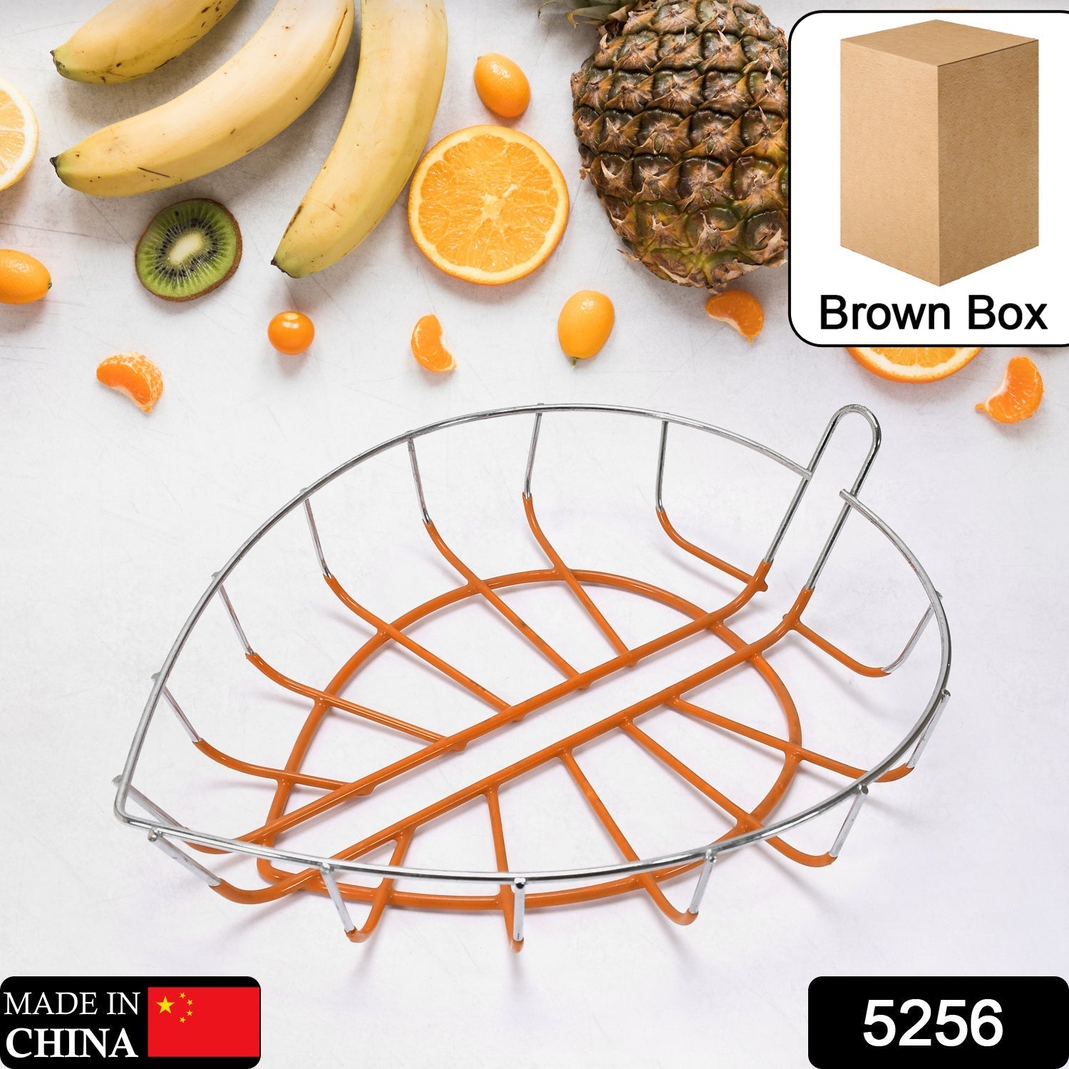 5256 Leaf Fruit Bowl Attractive Fruit Bowl Steel 23cm For Kitchen & Home Use DeoDap