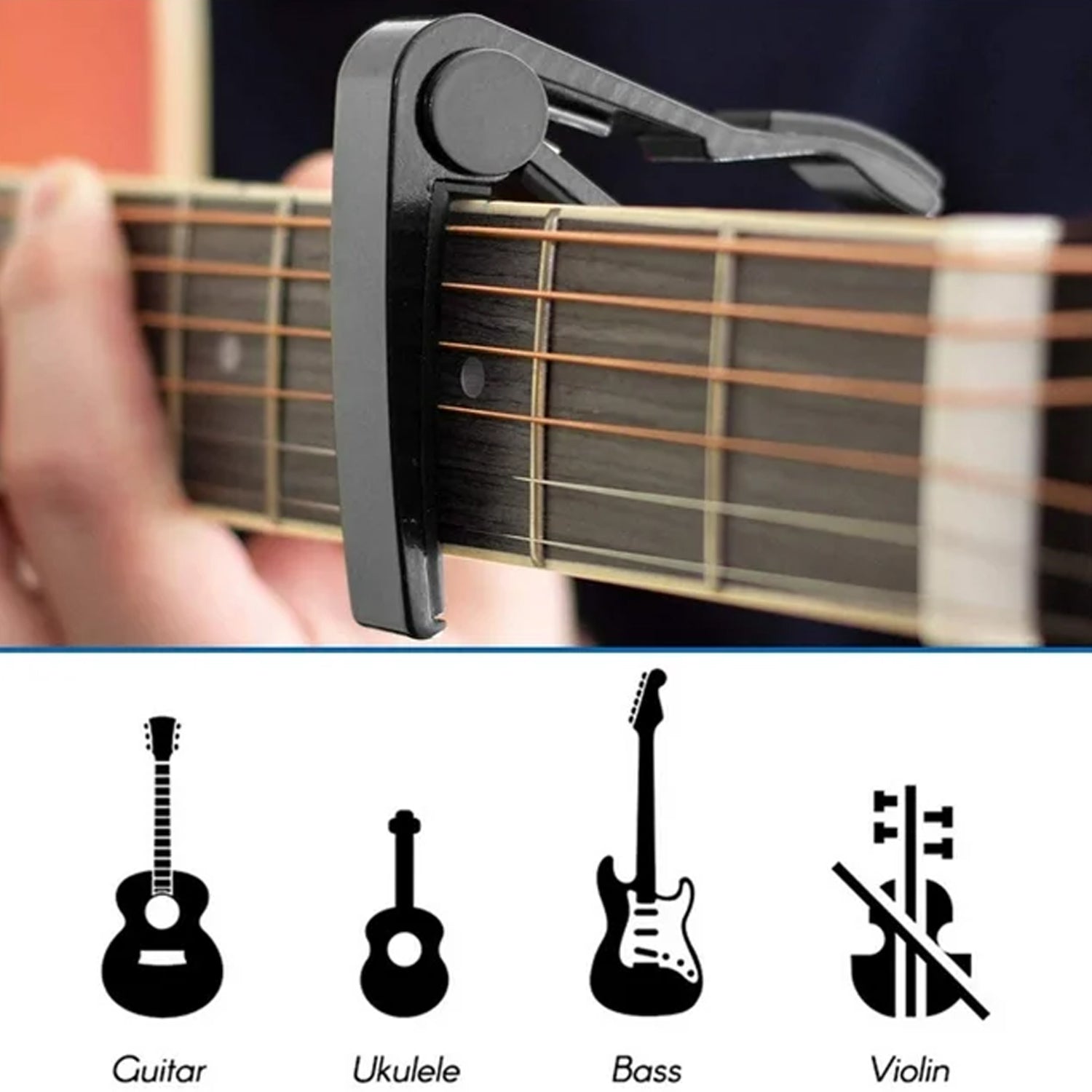 Guitar Capo with Pickup Stand, Soft Pad for Acoustic and Electric Guitar Ukulele Mandolin Banjo Guitar Accessories