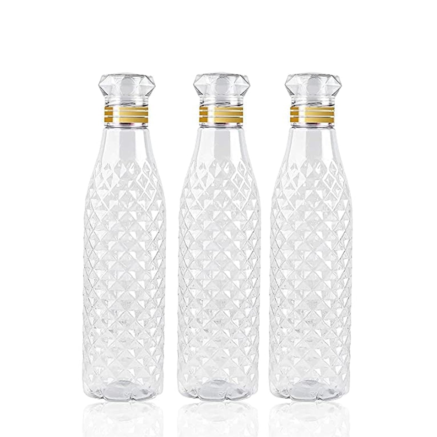 7116 Water Bottle With Diamond Cut Used By Kids, Children's  ( 3 pcs ) DeoDap