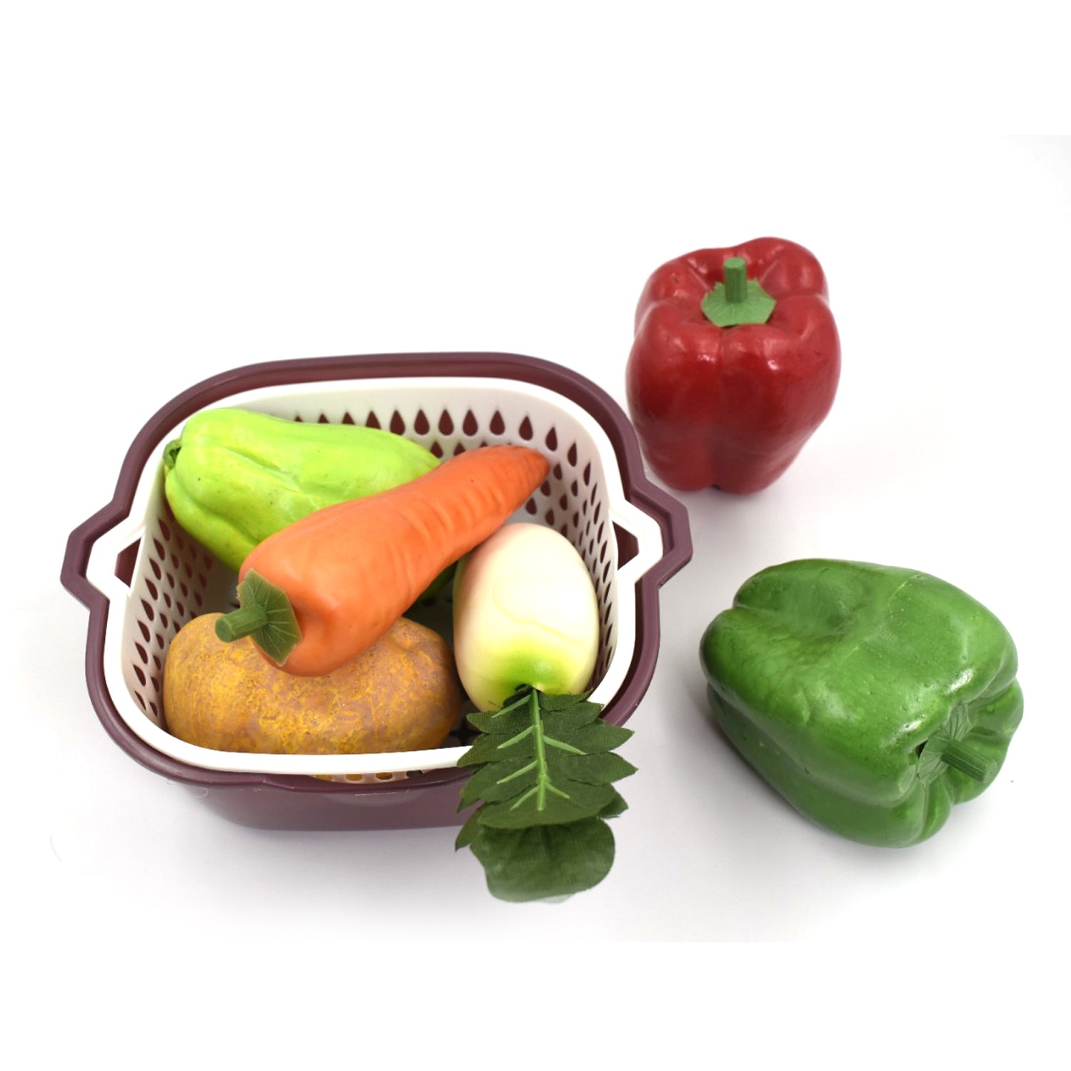 2783 2 In 1 Basket Strainer To Rinse Various Types Of Items Like Fruits, Vegetables Etc. DeoDap