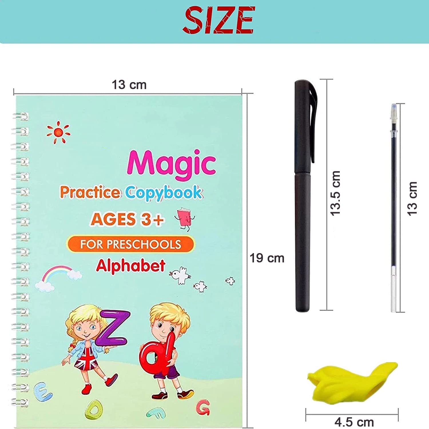 8075 4 Pc Magic Copybook widely used by kids, children’s and even adults also to write down important things over it while emergencies etc. DeoDap