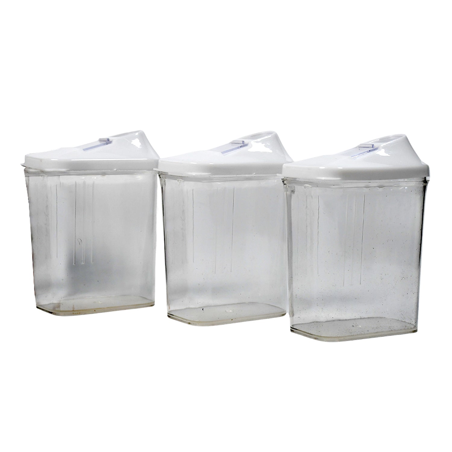 2782 Kitchen Storage Jars & Container Set 3pc , Transparent Jar Set For home & Kitchen Use DeoDap