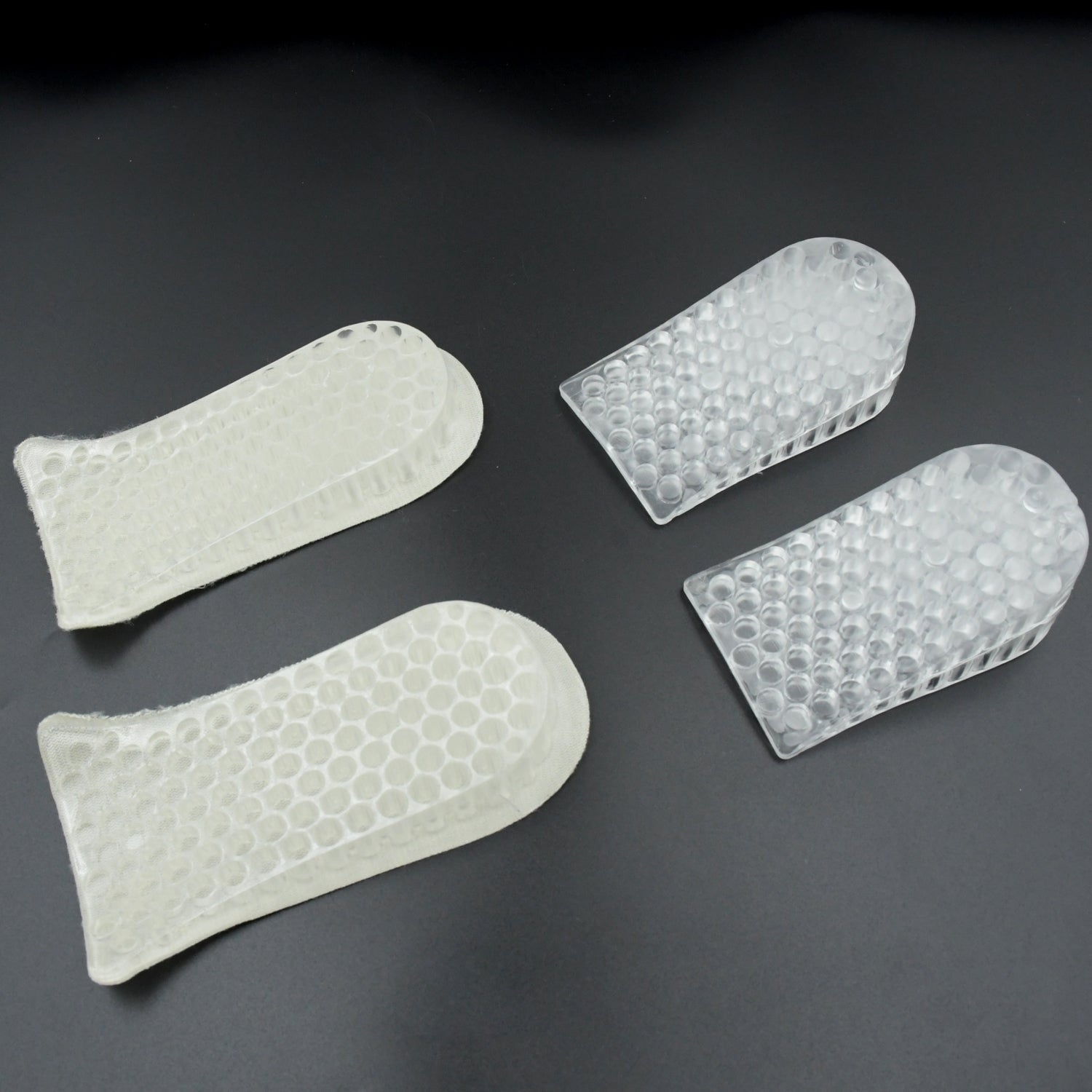 4151 2 Pairs Heel Lift Inserts Height Increase Insole Invisible Heightening Insole Sillicone 3-Layer Heel Support Insoles Height-Adjustable Shoe Pads Foot Cushion for Shoes