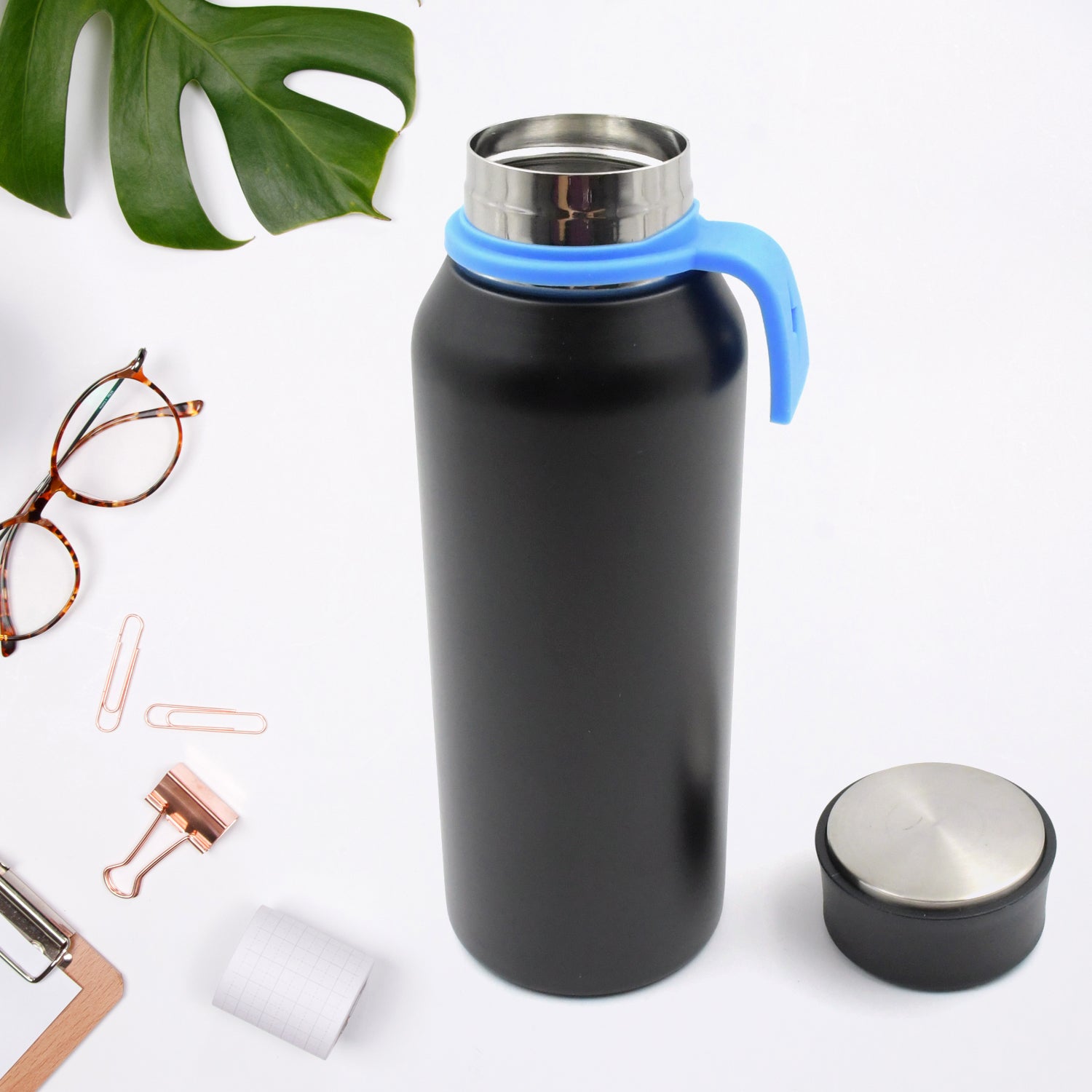 12513 Vacuum Stainless Steel Water Bottle With Carry Handle, Fridge Water Bottle, Leak Proof, Rust Proof, Cold & Hot | Leak Proof | Office Bottle | Gym | Home | Kitchen | Hiking | Trekking | Travel Bottle (500 ML)