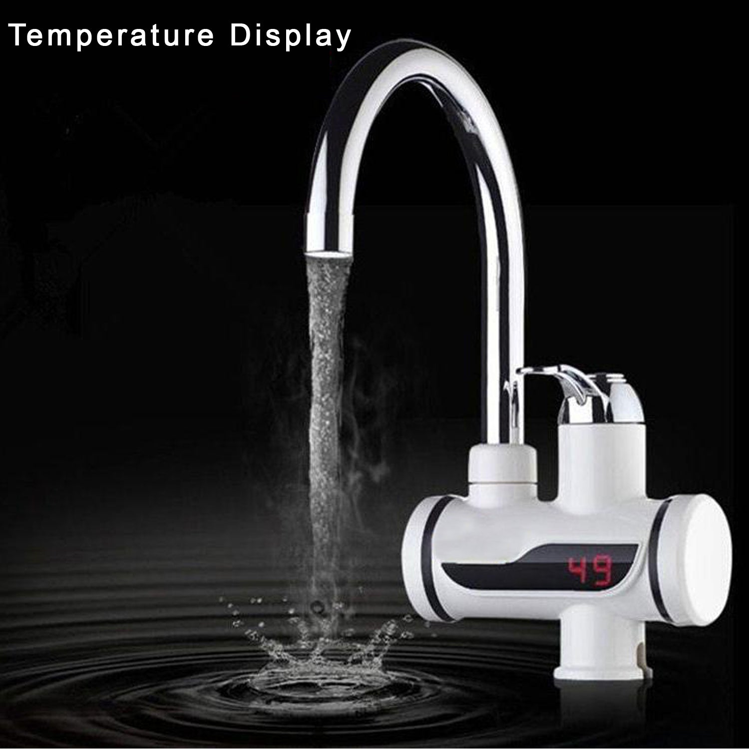 1684A Stainless Steel LED Digital Display Instant Heating Electric Water Heater Faucet Tap, Geyser DeoDap