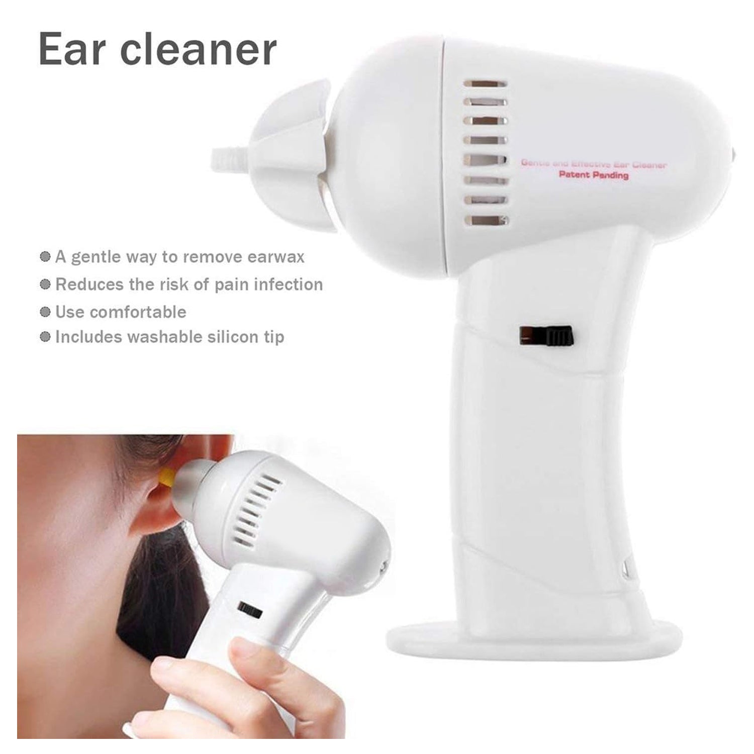 7247 Vacuum Ear Cleaning System Clean Ears Care Removel Tool Earpick Cleaner Vacuum Removal Kit Safe Gentle Hygienic with 8 Silicon Cleaner Clips and Cleaning Brush