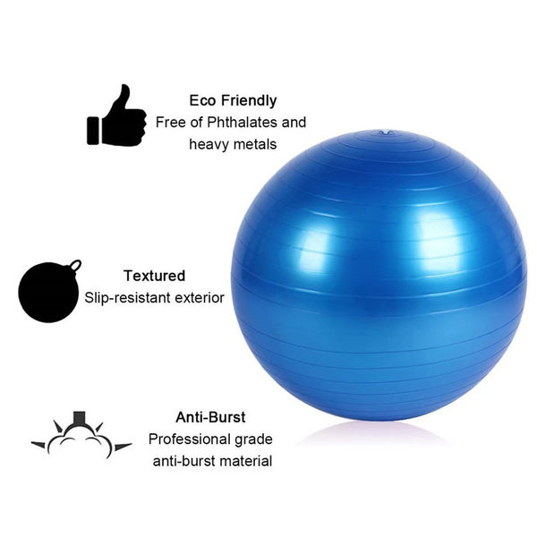 1592 Anti-Burst Exercise Heavy Duty Gym Ball (Multicolour) (75Cm) DeoDap