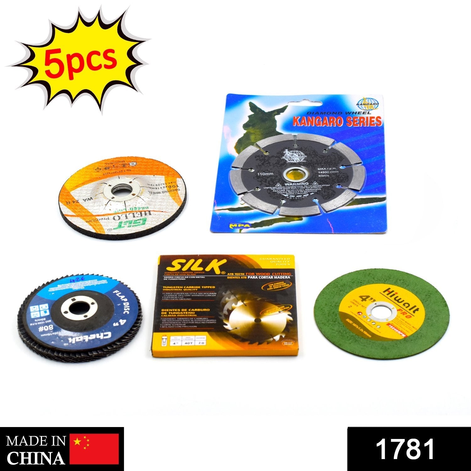 1781 5Pc Grinding Wheel Set For Cutting Wooden Or Marbles DeoDap