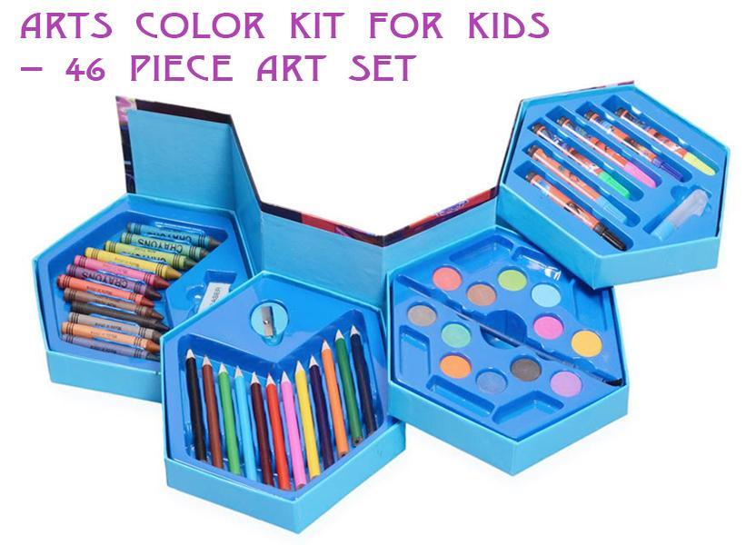 859 46 Pcs Plastic Art Colour Set with Color Pencil, Crayons, Oil Pastel and Sketch Pens DeoDap