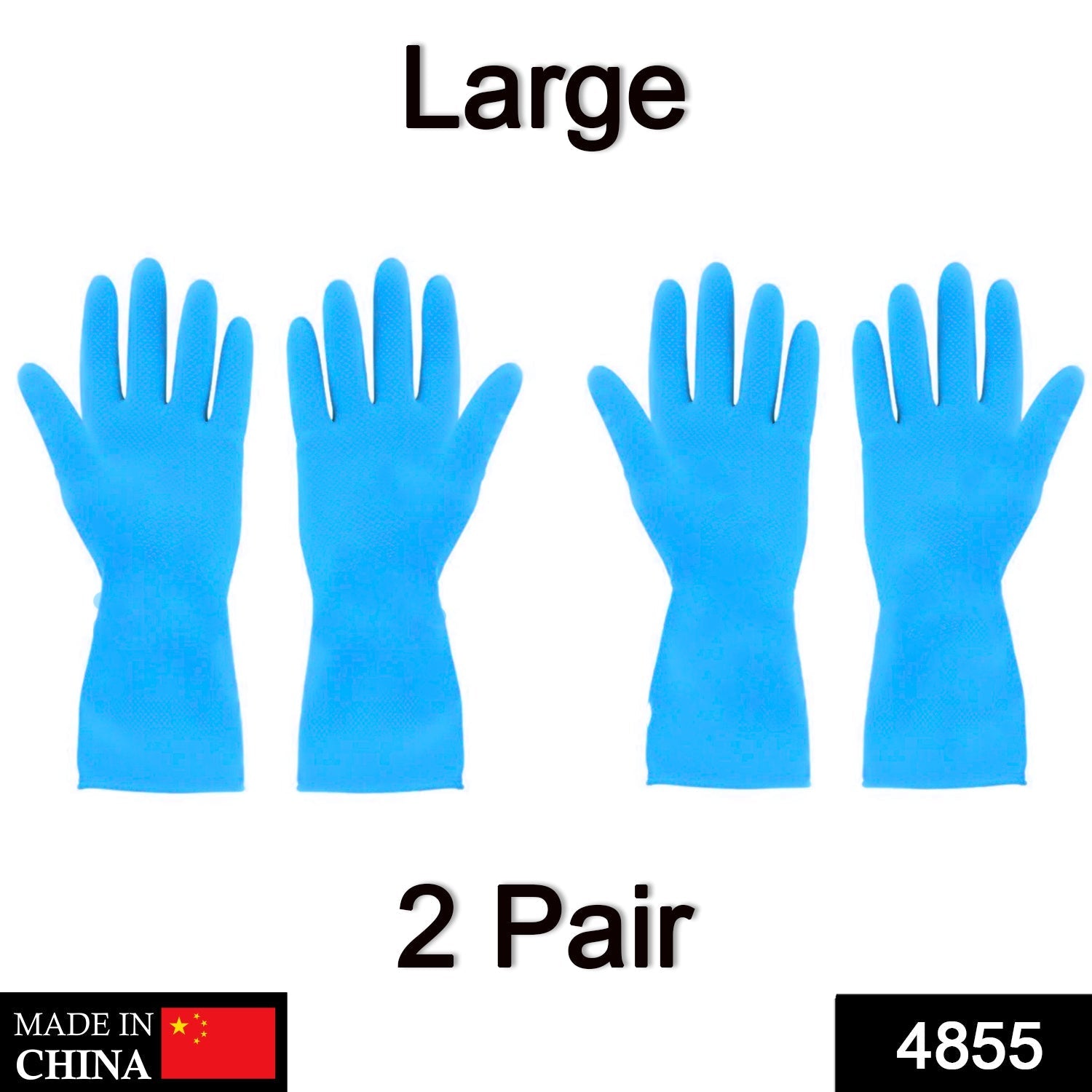 4855 2 Pair Large Blue Gloves For Different Types Of Purposes Like Washing Utensils, Gardening And Cleaning Toilet Etc. DeoDap