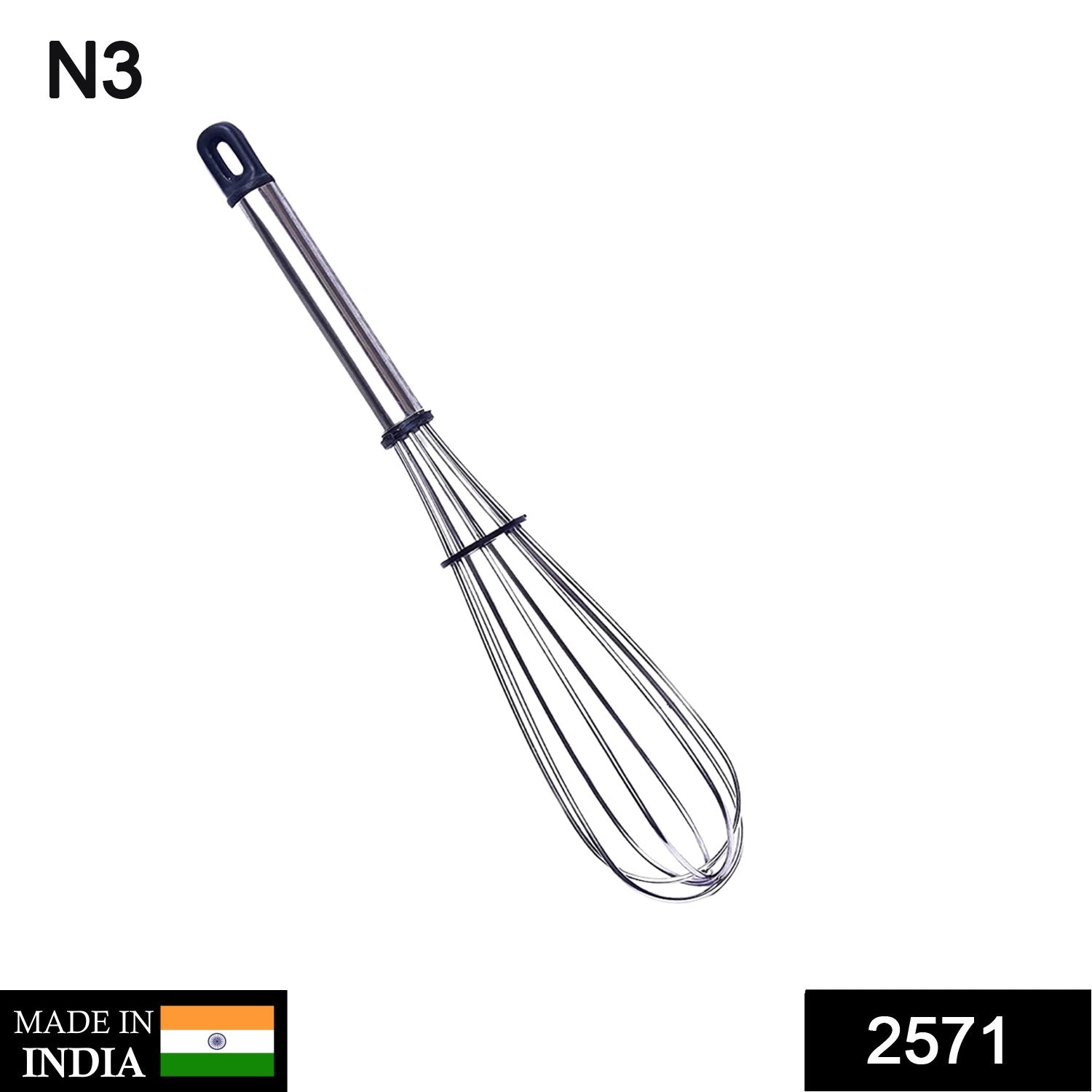 2571 Stainless Steel Wire Whisk,Balloon Whisk,Egg Frother, Milk & Egg Beater (10 inch) DeoDap