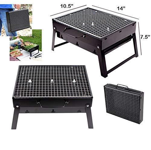 126 Folding Barbeque Charcoal Grill Oven (Black, Carbon Steel) DeoDap