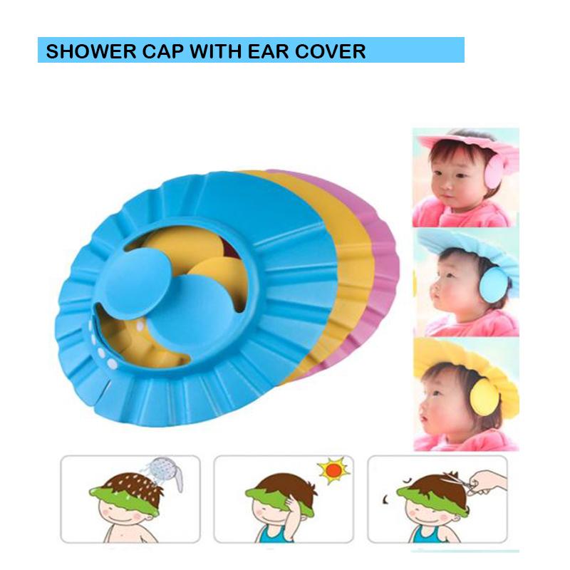 0378 Adjustable Safe Soft Baby Shower cap Royal -X Impex