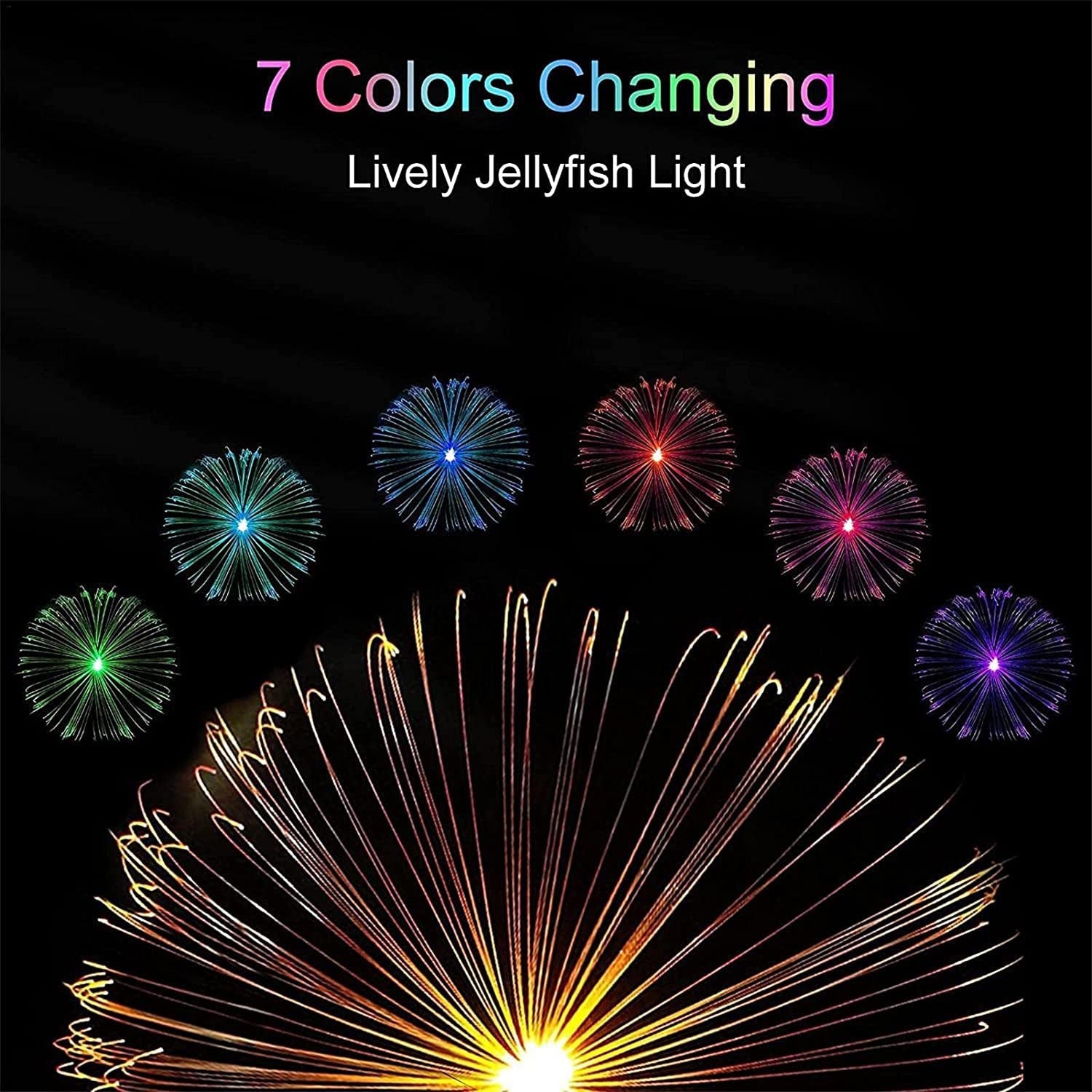 6616 2pcs Garden Solar Outdoor Lights Decorative , 7 Colors Changing RGB Light Waterproof Flower Jellyfish Firework Decor for Garden Patio Landscape Pathway Yard Holiday Decor DeoDap