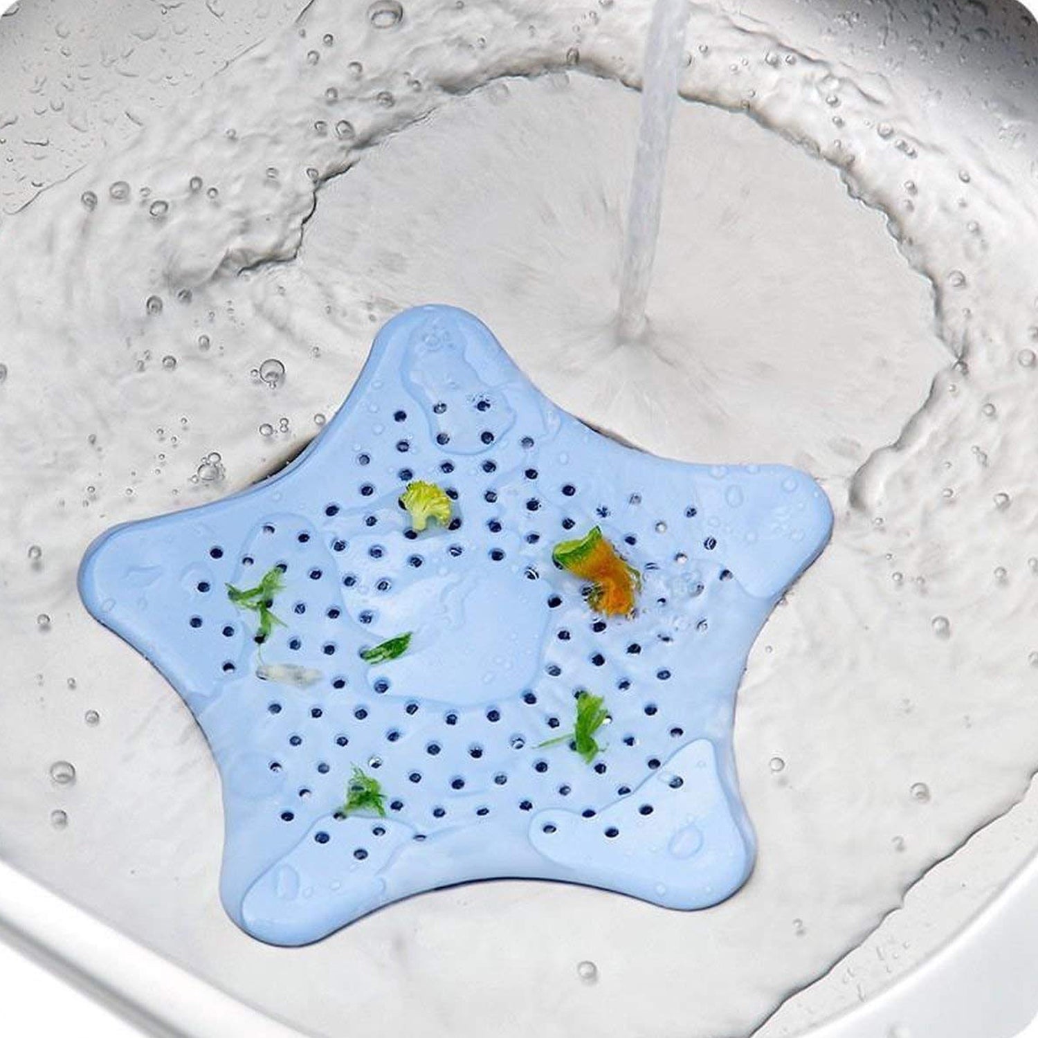 0830  Star Shape Suction Cup Kitchen Bathroom Sink Drain Strainer Hair Stopper Filter, Star Shaped Sink Filter Bathroom Hair Catcher, Drain Strainers Cover Trap Basin(Mix Color 1 Pc)