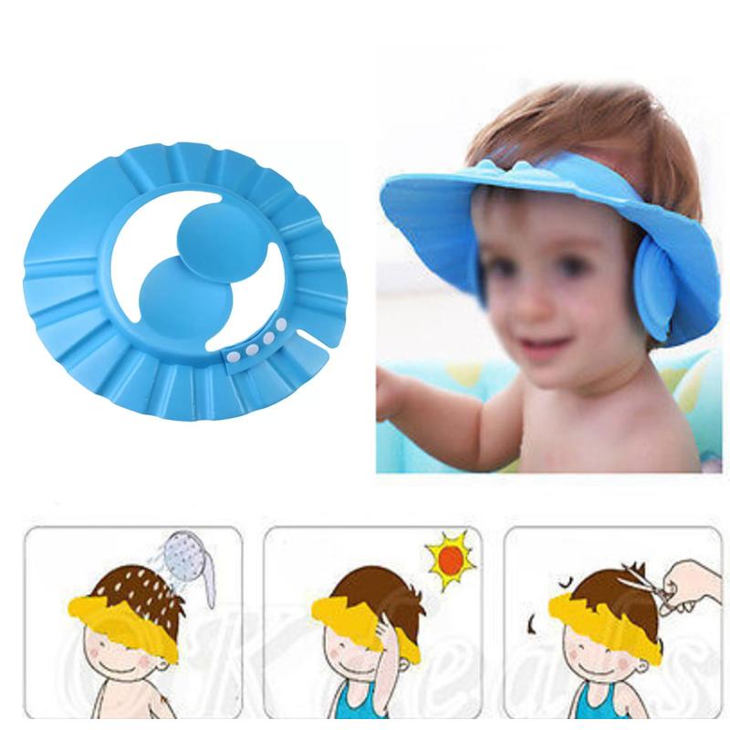 0378 Adjustable Safe Soft Baby Shower cap Royal -X Impex