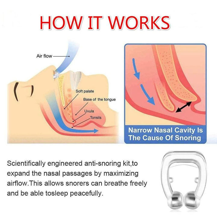 338 Snore Free Nose Clip (Anti Snoring Device) - 1pc Royal -X Impex