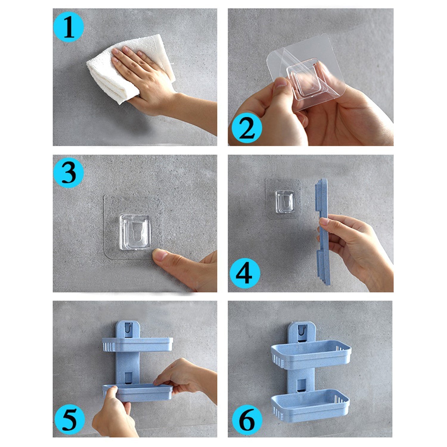 4762  Plastic Double Layer - Soap Stand, Holder, Wall Soap Box Sturdy Vacuum Dispenser Tray Deodap