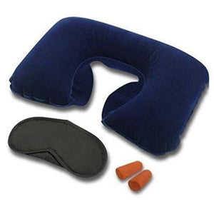 505 -3-in-1 Air Travel Kit with Pillow, Ear Buds & Eye Mask Royal -X Impex WITH BZ LOGO