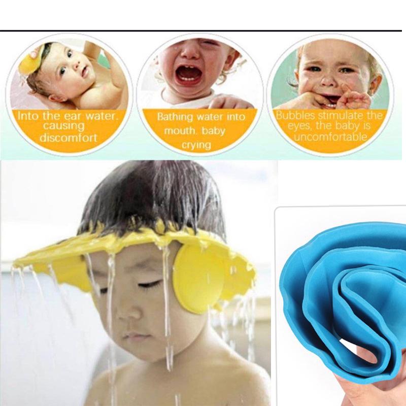 0378 Adjustable Safe Soft Baby Shower cap Royal -X Impex