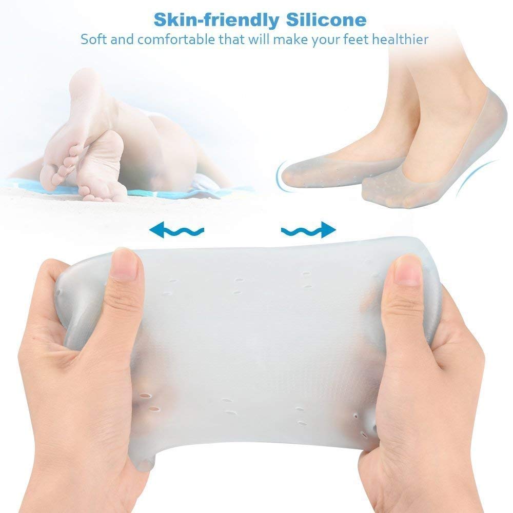 1352 Anti Crack silicone Gel Foot Protector Moisturizing Socks DeoDap