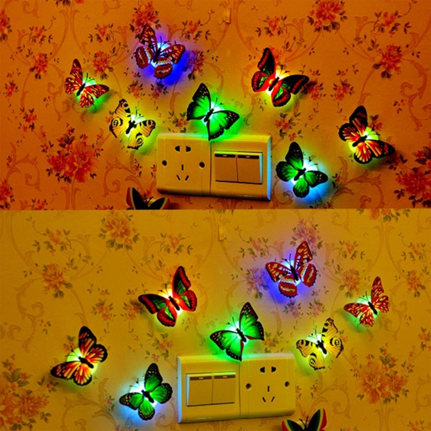 6278 The Butterfly 3D Night Lamp Comes with 3D Illusion Design Suitable for Drawing Room, Lobby. DeoDap