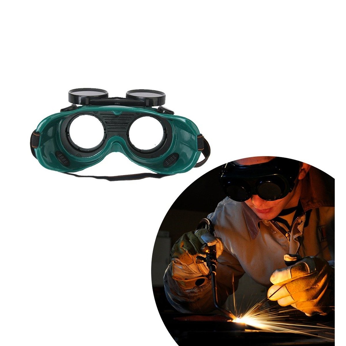 417 Welding Goggles (Dark Green, Large) DeoDap