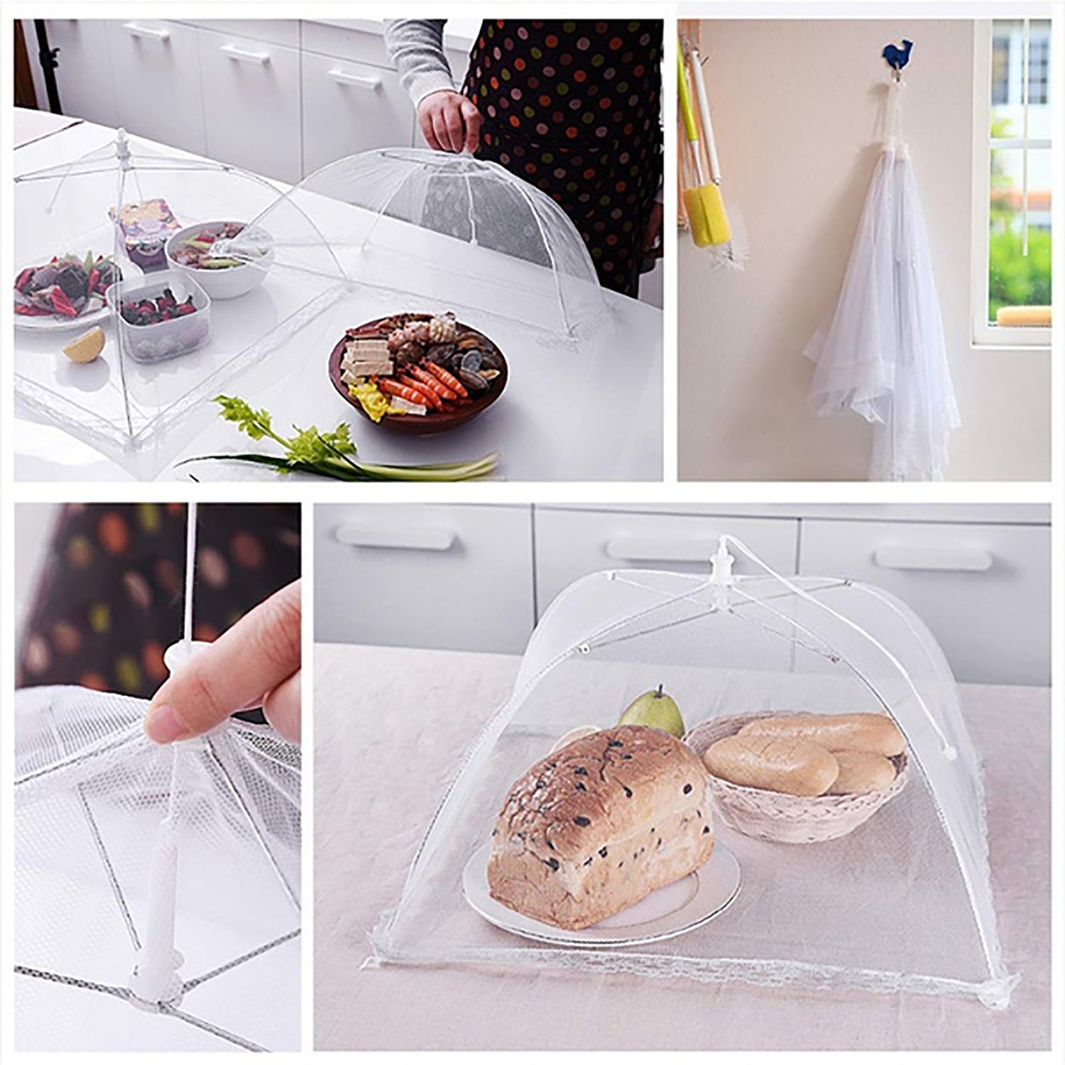 2280 Food Covers Mesh Net Kitchen Umbrella Practical Home Using Food Cover (Multicolour) DeoDap