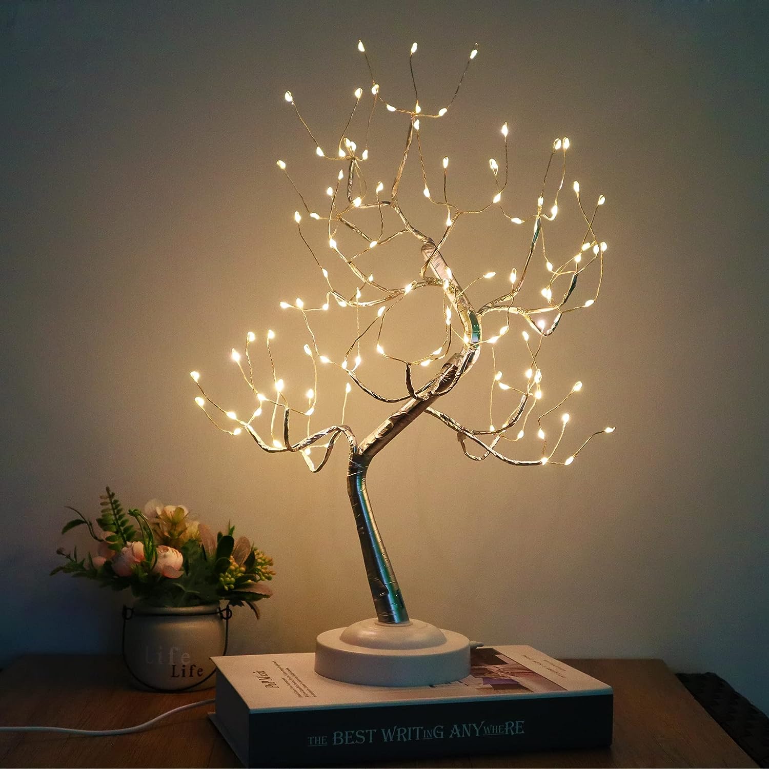 9391 108 LED Birch Tree Lights Artificial Tabletop Fairy Tree Lamp Eight Lighting Modes USB or Battery Operated with Timer Decor for Bedroom Living Room Wedding Christmas Easter