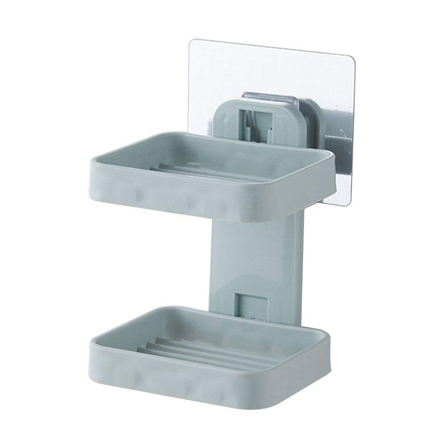 4762  Plastic Double Layer - Soap Stand, Holder, Wall Soap Box Sturdy Vacuum Dispenser Tray Deodap