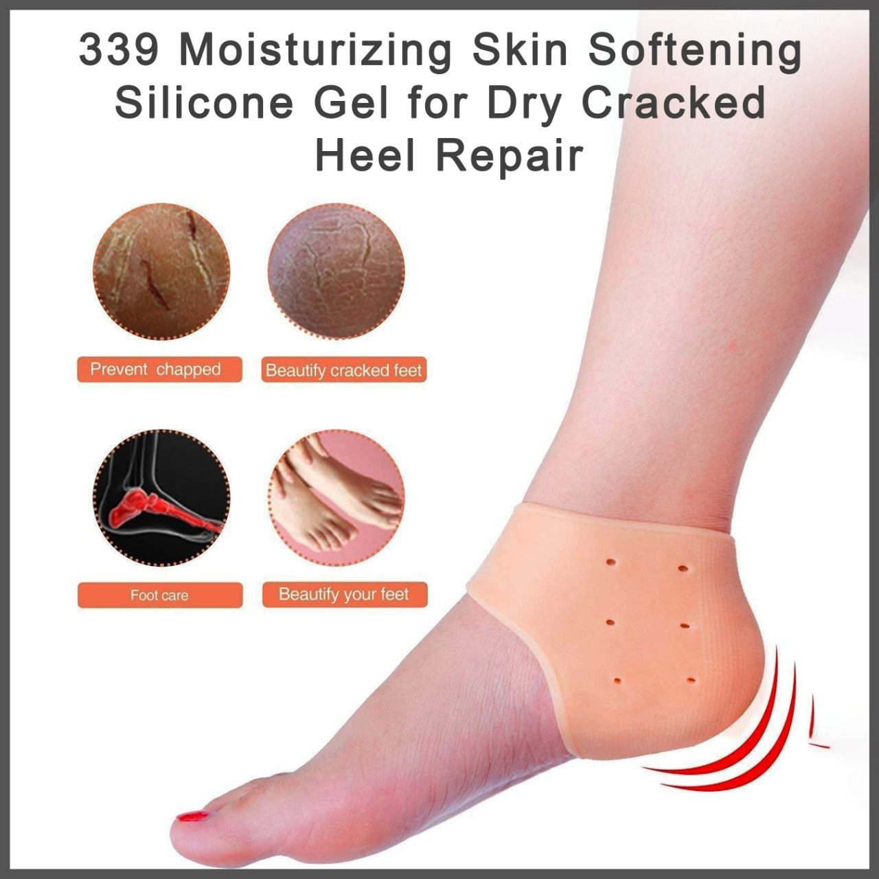 339 Moisturizing Skin Softening Silicone Gel for Dry Cracked Heel Repair (Multicolour) Royal -X Impex