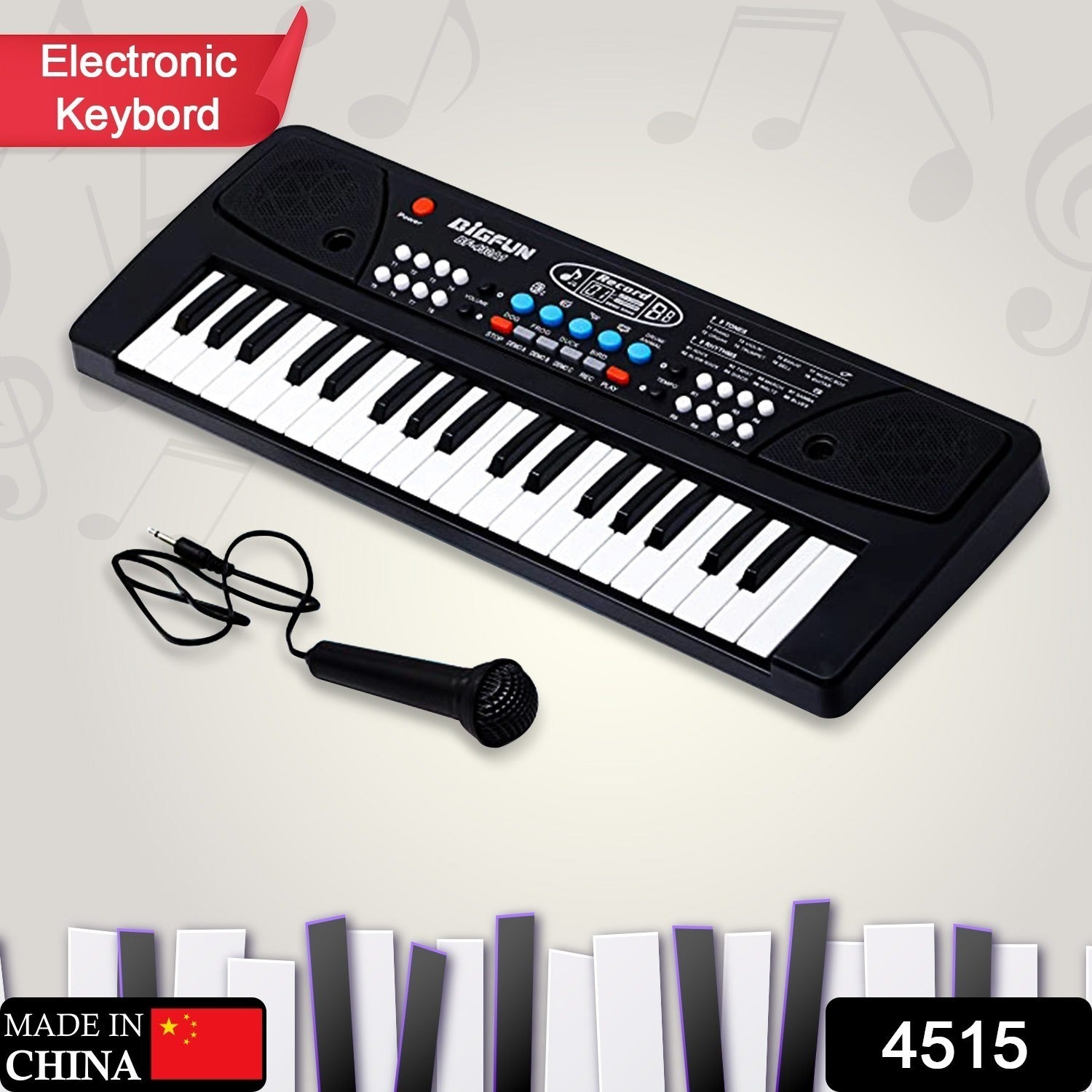 4515 Piano Musical Keyboard With Mic 37 Music Key Keyboard For Kids Toy DeoDap