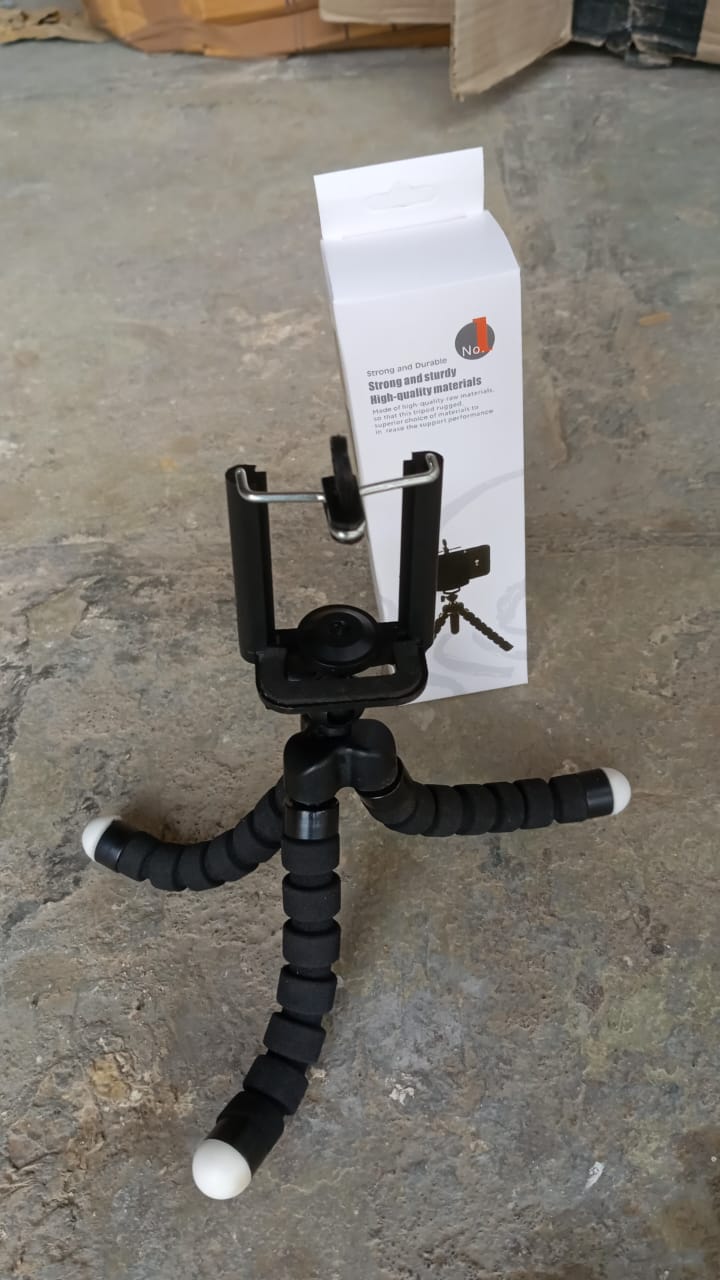 0266 Portable Mini Octopus Tripod Stand with Phone Holder for Live Selfie, Mobile Phone Portable and Adjustable Stent