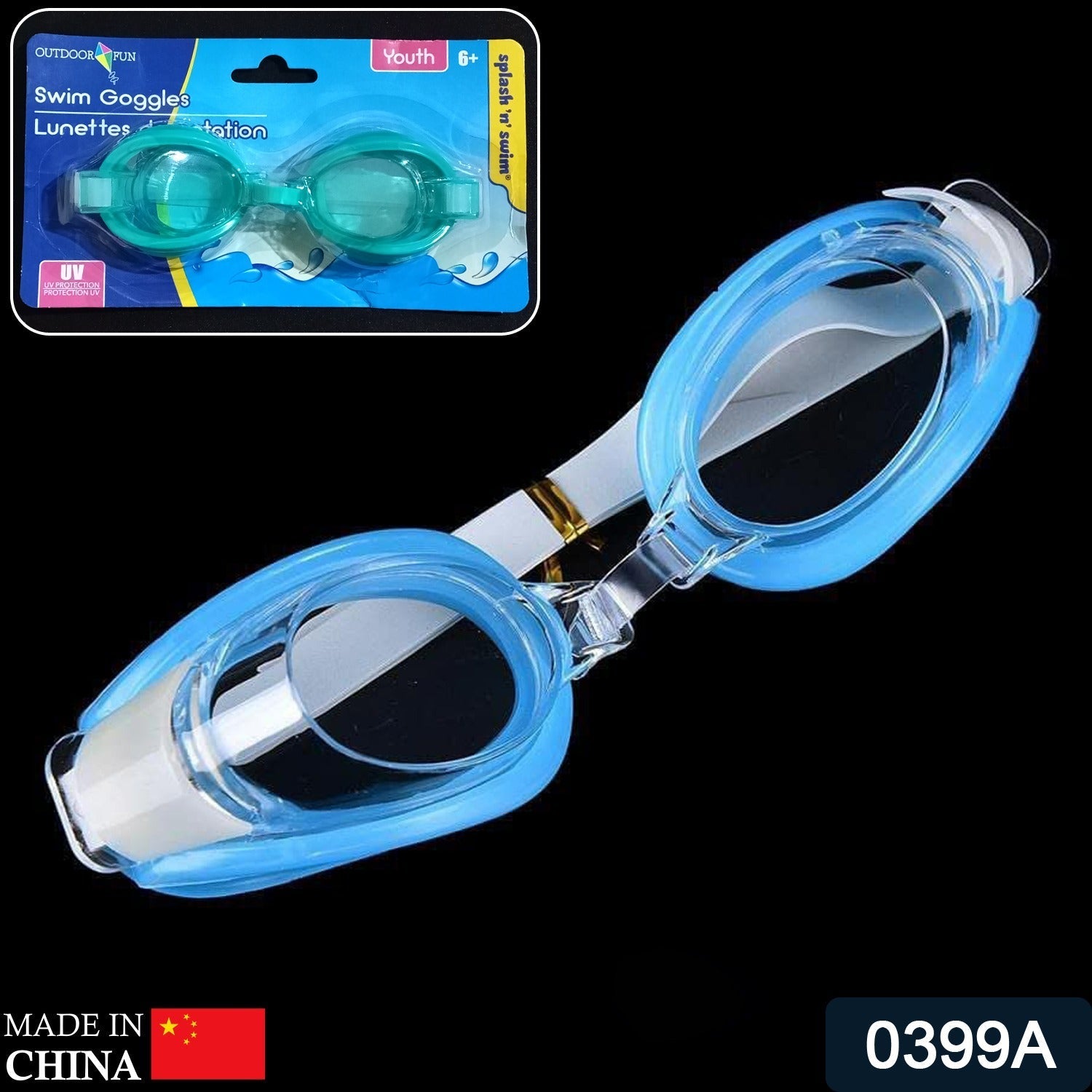 0399A SWIMMING GOGGLES WITH ADJUSTABLE CLEAR VISION ANTI-FOG WATERPROOF SWIMMING GOGGLES DeoDap